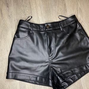 Leather shorts